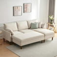 thumbnail image 6 of Atopston Convertible Sectional Sofa Couch, 90inch Modern L Shaped Sofa with Ottoman and Reversible Chaise and Storage Coffee Table for Small Living Room, 3 Seats Sectional Couches for Apartment, Beige, 6 of 8