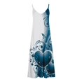 thumbnail image 4 of SMihono Robe Maxi Bohème d'Été pour Femmes Grande Taille Mode d'Été Imprimée Col en V Sans Manches Bretelles Robe Chandail Robe de Plage, 4 of 4