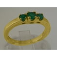thumbnail image 2 of LBG British Made 9k Yellow Gold Natural Emerald Womens Promise Ring - 33 size options - Size 9.5, 2 of 6