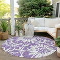 thumbnail image 6 of Addison Rugs Chantille Indoor/Outdoor Transitional Floral Purple Washable Round Rug, 8' x 8', 6 of 6