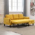 thumbnail image 2 of Resenkos L Shaped 4-Seat Sleeper Sectional Sofa Couch Pull-Out Bed and Storage Chaise Lounge, Yellow, 2 of 13