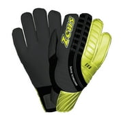 Zeus® Goalkeeper Glove. Style Eko. Unisex. Size 10. Black/Neon Yellow.