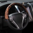 thumbnail image 1 of 15 Inches Car Steering Wheel Cover Dark Claybank Leopard Pattern Non-Slip Wheel Covers TPE Material for Most Car …, 1 of 7