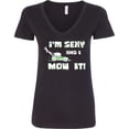 thumbnail image 3 of Inktastic I'm Sexy and I Mow It Lawnmower Fun Women's V-Neck T-Shirt, 3 of 5