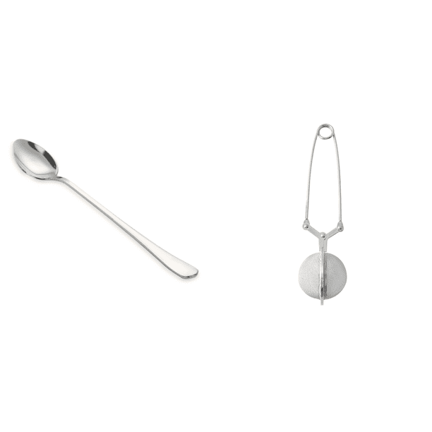 Cuchara de hielo con mango largo de acero inoxidable Cucharas de té Vajilla Café Plata