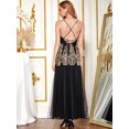 thumbnail image 3 of ANGEL FASHIONS Women Deep V Neck Embroidery Tulle Evening Dress Medium, 3 of 6