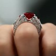 thumbnail image 6 of K-KED Elegant 925 Silver Filled Ring Women Cubic Zircon Wedding Delicate Jewelry Size 5-11-Heart-9, 6 of 6