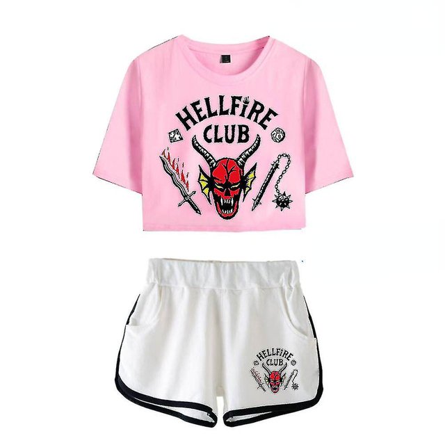 Stranger Things Season4 Hellfire Club Crop Shorts