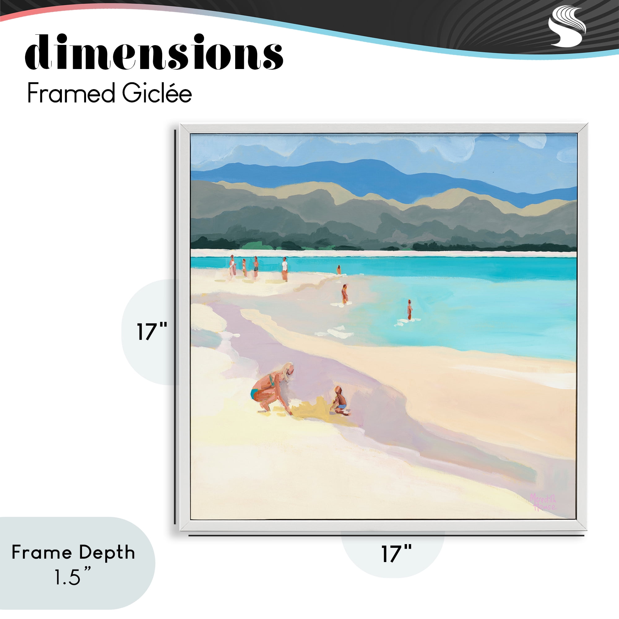 Stupell Industries Mother & Child Beach Scene White Framed Giclee Art, design by Meredith Howse