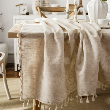 

Sutowe Waterproof Table Cover Wrinkle Free Rectangular Table Cloth with Tassel Anti-Fading Outdoor Rustic Farmhouse Tablecloth for Kitchen Dining Room Party Home Tabletop Decoration