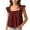 Wine, variant on Women's Square Neck Ruffle Sleeve Babydoll Blouses Summer Casual Peplum Tank Top Cute Tops Summer Smoked Pleated Cotton T-Shirts Casual Loose Fit Flowy Blouse