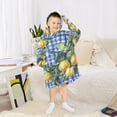 thumbnail image 6 of FORMRS Wearable Blanket Hoodie with Sleeves for Kids Cozy Flannel Sweatshirt, Green Lemon Plaid, 6 of 7
