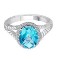 thumbnail image 4 of AoneJewelry Oval Shape Blue Topaz and Diamond Ring 1.95 Carat In 10K Solid Rose, White, Yellow Gold, 4 of 5