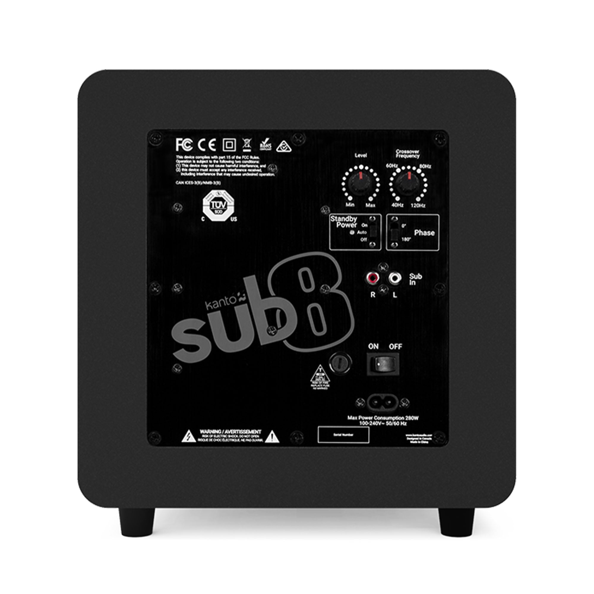 Kanto Ren Powered Speaker System (matte grey) and SUB8 Powered 8in Subwoofer (black)