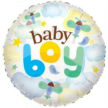 24 inch Baby Boy Clear Foil Mylar Balloon - Party Supplies Decorations