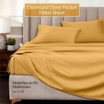 thumbnail image 5 of Impressions Anathema Egyptian Cotton Solid Deep Pocket Sheet Set, Olympic Queen, Gold, 4-Pieces, 5 of 14