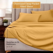 Superior 1000 Thread Count Anathema Egyptian Cotton Solid Sheet Set, Full, Gold