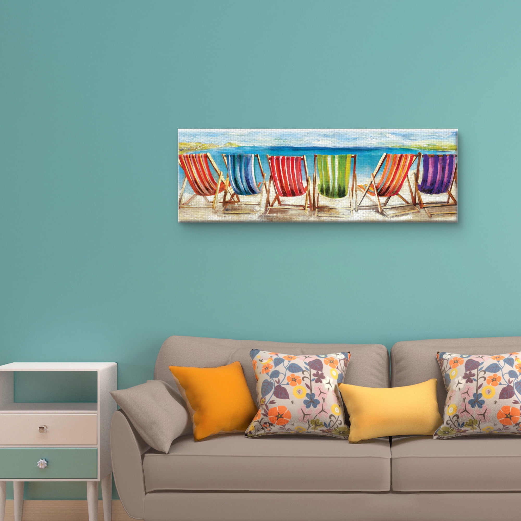 Masterpiece Art Gallery Sunburst Sunflowers I by Sandy Doonan Canvas Art Print 12" x 36"