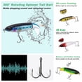 thumbnail image 2 of WuPing 6 Pcs Whopper Fishing Lure, Bass Popper Lure kit, Topwater Fishing Lures with Rotating Tail with Storage Box, Floating Popper for Freshwater Saltwater, 2 of 9