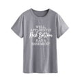 thumbnail image 3 of TWZH Women's Rock Bottom Has A Basement Letter T-Shirt Short Sleeve Tee, 3 of 6