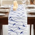 thumbnail image 3 of Table Runners 70 Inches Long Dress Scarves, Navy Blue Branches Birds Farmhouse Coffee/Dining/Kitchen Table Decor, Holiday Table Runner, Abstract Forest Silhouettes 13x70 Inch, 3 of 9