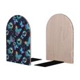 thumbnail image 2 of Lsque Blue Butterfly Printed Wood Bookends,Non-Skid Bookend for Shelves,Heavy Duty Support Bookends,Non-Slip Foam Pads for Office, Home, and Library,1 Pair, 2 of 8