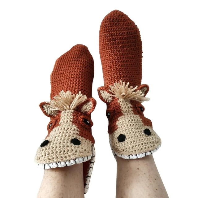 Wangsaura Chaussettes d'Automne Femmes Hiver, Chaussettes de Sol Antidérapantes Animaux de Bande Dessinée