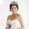 thumbnail image 3 of Masteelf  Wedding Tiara Prop Decorations Necklace Bridal Crowns Bride Child Green, 3 of 8