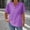 Purple, variant on Endives Womens Linen T Shirt Casual Solid Color Button V Neck T Shirt Plus Size XL-5XL Blue