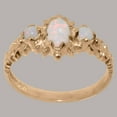 thumbnail image 3 of LBG British Made 18k Rose Gold Natural Opal Womens Anniversary Ring - 33 size options - Size 11.5, 3 of 9