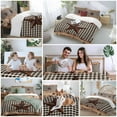 thumbnail image 5 of Country Star Comforter Set California King Size, Farmhouse Texas Star Vintage Black Plaid Soft Bedding Set for Man Woman, 4 Pieces Duvet Cover Set with Fitted Sheet, 2 Pillowcases, 5 of 9
