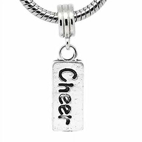 Cheer Charm Dangle Bead Spacer For Snake Chain Charm Bracelet