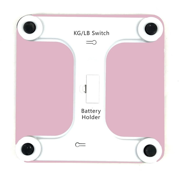 KUNOVA (TM) Pink Color Digital Bathroom Weight Body Scale with Smart Step-on Technology, Backlit White LED Display, Room Temperature, Battery Level 400lb/180kg