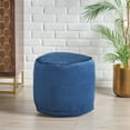 thumbnail image 2 of GDF Studio Bleckley Modern Velveteen Cylinder Pouf, Cobalt Blue, 2 of 7