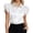 Z102 White, variant on Shirt For Women Solid Color Flutter Sleeve Notch Neck Tees Summer Breathable Women T-Shirt Size L White