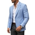 thumbnail image 4 of KeShDi Sport Coats for Men Work Light Business Trendy Plaid Suit Banquet Suit Jacket Blue S, 4 of 8