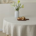 thumbnail image 2 of Round Linen Tablecloth 65'' DIA - 100% Pure European Flax Table Cloth - Natural, 2 of 6