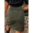 thumbnail image 2 of Asyoly Womens Fall Winter Corduroy Skirt High Waist Button Down A-line Short Mini Skirts with Pockets, 2 of 3