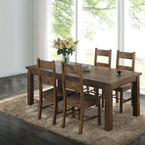 Coaster Coleman 5-Piece Rectangular Dining Set, Rustic Golden Brown