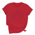 thumbnail image 5 of Zynoxe Womens T Shirts Independence Day Patriotic Short Sleeve Graphic Tees Casual Round Neck Going Out Summer Tops Tee (#01 Red,2XL), 5 of 7