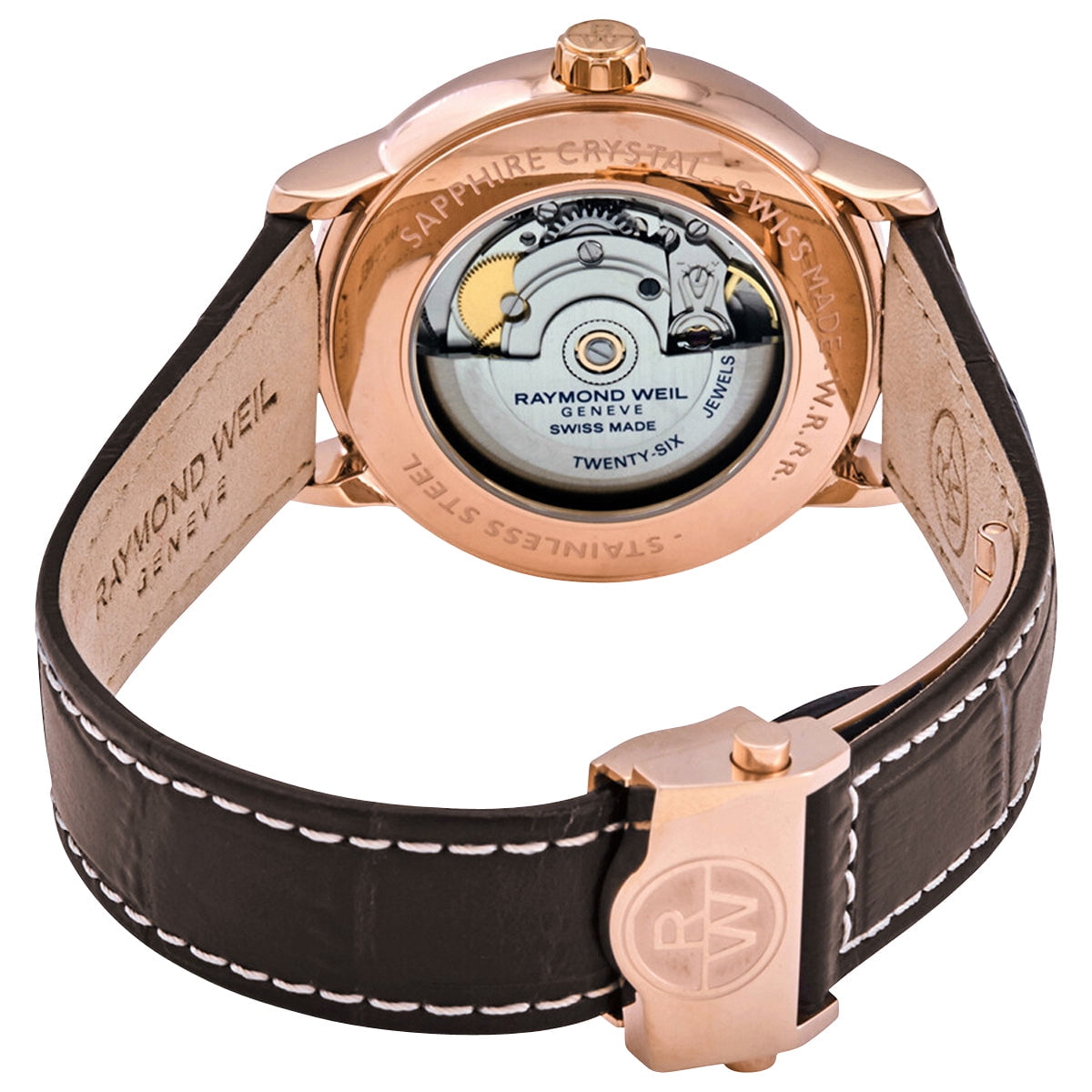 Raymond Weil Maestro Automatic Rose Gold PVD Silver Dial Brown