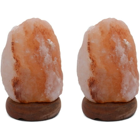 Accentuations by Manhattan Comfort 8" Natural Shaped Himalayan Salt Lamp 1.8, Set of 2 with Dimmer