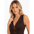 thumbnail image 2 of Tbfashion Women's Sleeveless V Neck Lace Up Vest Top with Grommet Front Detail, 2 of 4