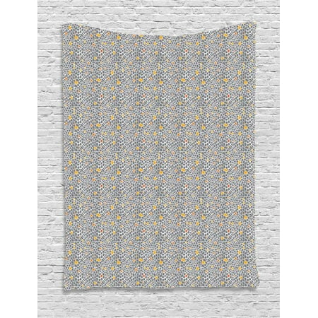 Cheetah Print Bedroom Stuff Animal Print Tapestry, Abstract Leopard Cheetah Skin Exotic Wild Cat Pattern Spotty, Wall Hanging for Bedroom Living Room Dorm Decor, 60W X 80L Inches, Grey Orange and Dark Orange, by Ambesonne ()