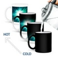 thumbnail image 4 of 3drose, Bright White Star Burst on Aqua with Green Bokeh Sparkles, 11oz Magic Transforming Mug, 4 of 7