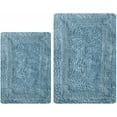 thumbnail image 1 of Thick Bathroom Rugs Set 2Piece in 100% Cotton 21x34/17x24 Spa Blue, Reversible Bath Rugs Set, Cotton Bath Mat,Cotton Bath Rugs, Soft Absorbent Machine Washable Rug,Livingroom Bath Rugs, 1 of 7