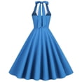 thumbnail image 4 of Summer Savings Clearance!Women's Vintage 1950s Dress Retro Polka Dot 50s 60s Halter Dress Hepburn Cocktail Swing Party Dresses Gowns, 4 of 6