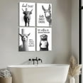 thumbnail image 3 of Funny Bathroom Wall Art Set of 4 Black and White Bathroom Wall Decor Toilet Paper Pictures Cute Humorous Animal Posters Prints Toilet Signs Painting Artwork Decoration 8x10in C98, 3 of 3