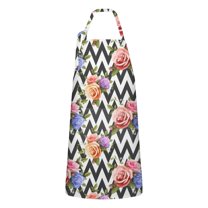 Pioneer Flower Floral Print Pattern Apron-Garden Aprons for Women with Pockets-Cotton Linen Waterproof Kitchen Cooking Gardening Aprons Adjustable for Kitchen,Cooking,BBQ and Salon 33x27 Inch
