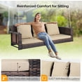 thumbnail image 2 of VINGLI 5 ft Rattan Outdoor Porch Swing, Heavy Duty 800 lbs Wicker Hanging Swing with Cushions for Porch, Yard, Balcony, Tree, Brown, 2 of 8
